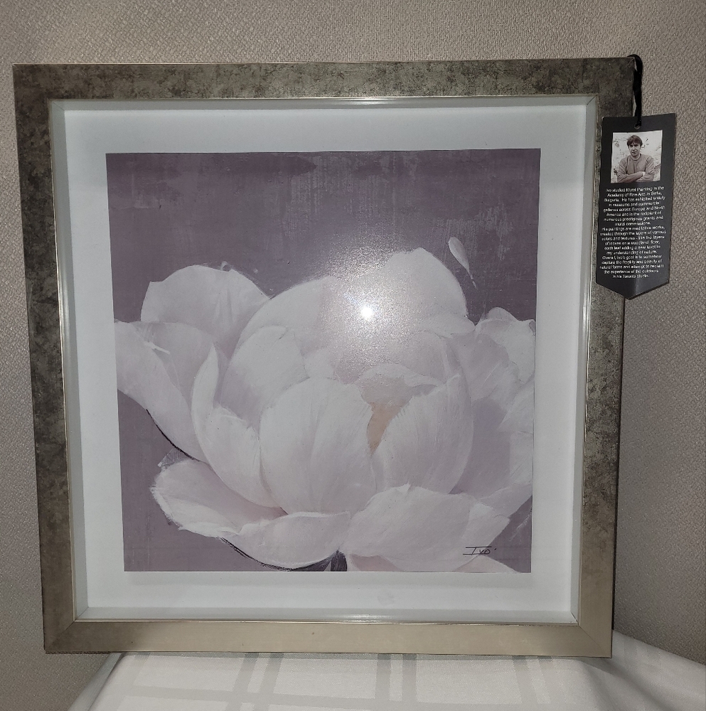 Floral Art Print with Silver Frame